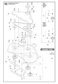 44-Inch/112cm Cutting Deck Diagram and Parts List for R175AWD (965105001)(2007-01) Husqvarna Lawn Tractor