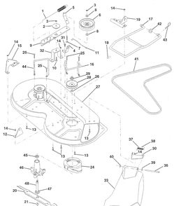 Mower Deck Diagram and Parts List for LR120 (HU1236C)(954000582)(1993-01) Husqvarna Lawn Mower