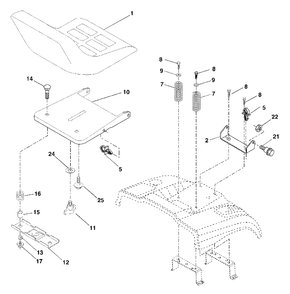 Seat Assembly Diagram and Parts List for CT130 (954170017-D)(2001-08) Husqvarna Lawn Tractor