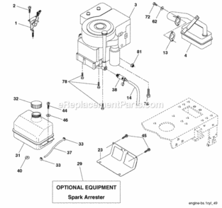 Page E Diagram and Parts List for 606140 2006-02 Husqvarna Lawn Tractor