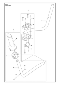 Handle Diagram and Parts List for 236RS  Husqvarna Brush Cutter