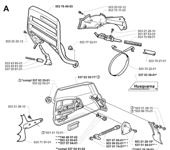 Chain Brake 2 Diagram and Parts List for 365 19994500001-20020100000 Husqvarna Chainsaw