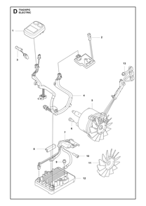 Electrical Diagram and Parts List for T542IXPG  Husqvarna Chainsaw