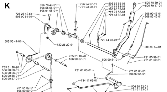 Controls 5 Diagram and Parts List for RIDER850HST 1998-03 Husqvarna Lawn Mower
