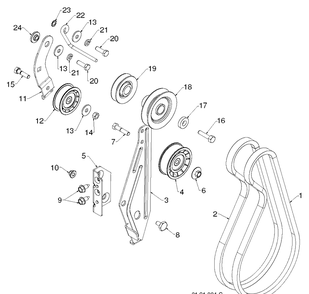 Chassis Engine Pulleys 1 Diagram and Parts List for 11524E (96193007400)(2011-06) Husqvarna Snow Blower