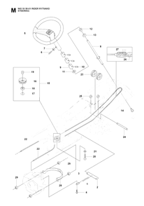 Steering Diagram and Parts List for R175AWD (965105001)(2007-01) Husqvarna Lawn Tractor