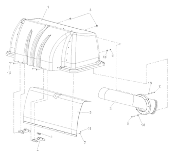 Hood Assembly Diagram and Parts List for DFS (539113706)(2006-09) Husqvarna Lawn Tractor Accessories
