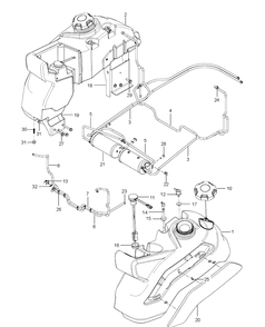 Fuel System Diagram and Parts List for Z548 (96766950100)(2017-06) Husqvarna Lawn Mower