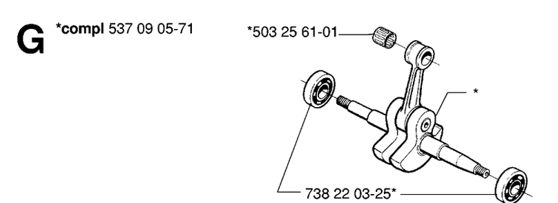 Crankshaft Diagram and Parts List for 395XP/ (XPG)(20070100001-20102299999) Husqvarna Chainsaw