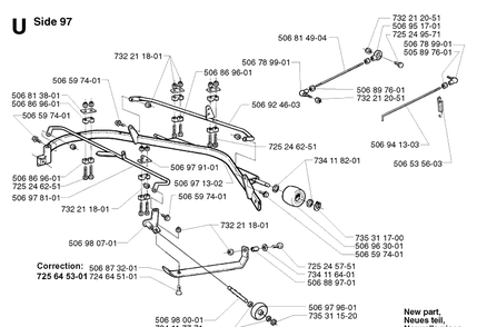 Protection Frame Diagram and Parts List for PR15 2002-02 Husqvarna Lawn Mower