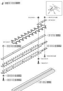 Cutting Equipment Diagram and Parts List for 326HD75 (X-SERIES)(20030100001-20062700000) Husqvarna Hedge Trimmer