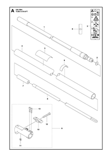 Tube Diagram and Parts List for 543RBK 20130500001-20182200000 Husqvarna Brush Cutter