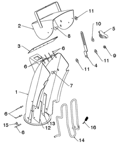 Control Panel Discharge Chute 2 Diagram and Parts List for 5524ST (96191001612)(2012-08) Husqvarna Snow Blower