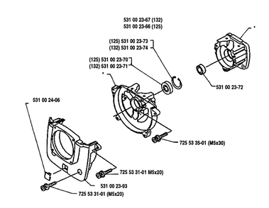 Crankcase Diagram and Parts List for 125LD 1991-11 Husqvarna Trimmer