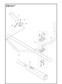 Handle Diagram and Parts List for 543RS 20113200001-20121000000 Husqvarna Brush Cutter