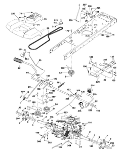 Drive Diagram and Parts List for TS348XD (96041043700)(2019-08) Husqvarna Lawn Tractor