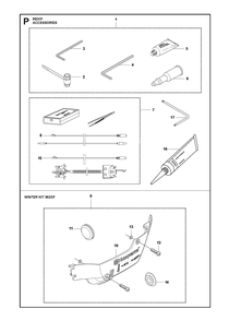 Accessories Diagram and Parts List for 562XP-562XPG 562 XP W - 562 XP GW Husqvarna Chainsaw