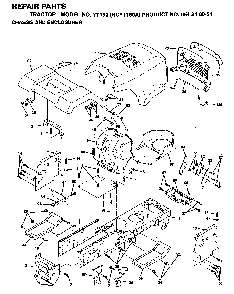 Chassis And Enclosures Diagram and Parts List for YT150 (HCYT150A, 954840021)(1996-01) Husqvarna Lawn Tractor