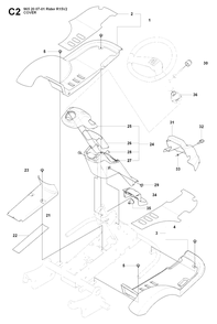 Cover 2 Diagram and Parts List for R15-V2 (965200701)(2008-01) Husqvarna Lawn Tractor