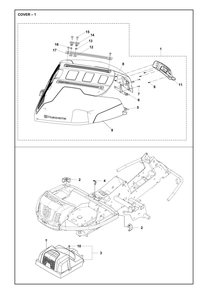 Cover Diagram and Parts List for R318X 2023 Husqvarna Lawn Tractor