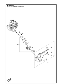 Carburettor And Air Filter Diagram and Parts List for 598610301 2021-07 Husqvarna Engine