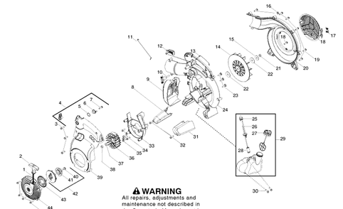 Starter Diagram and Parts List for 125B (LOWES)(2010-01) Husqvarna Leaf Blower / Vacuum