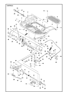 Controls Diagram and Parts List for P520D (967848801)(2018) Husqvarna Lawn Mower