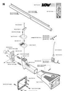 Shaft Diagram and Parts List for 252RX 20011800001-20023100000 Husqvarna Brush Cutter