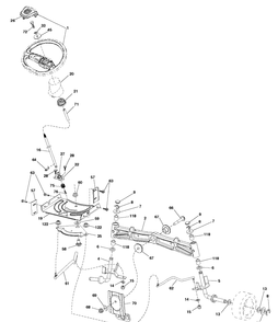 Steering Diagram and Parts List for TS142 (96041044000)(2019-09) Husqvarna Lawn Tractor