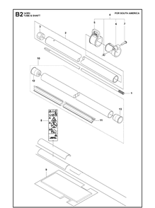 Tube And Shaft  2 Diagram and Parts List for 143RII 20180500001-20200400000 Husqvarna Brush Cutter