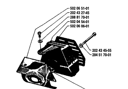 Muffler Diagram and Parts List for 140R 1980-02 Husqvarna Brush Cutter
