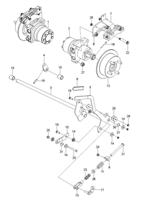 Parking Brake Diagram and Parts List for PZ34 2010 Husqvarna Lawn Tractor