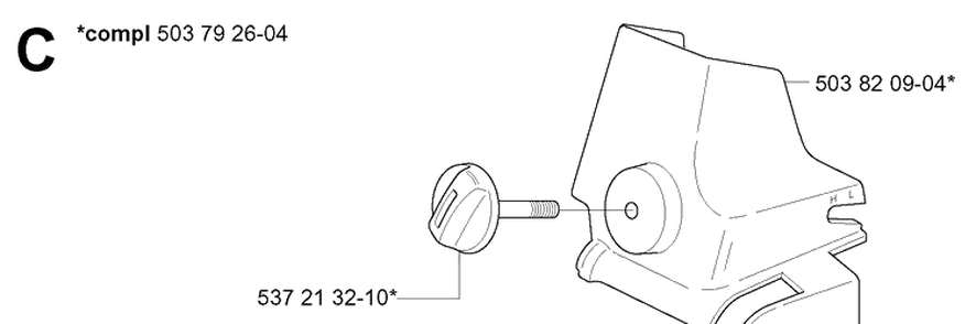 Air Filter Cover Diagram and Parts List for 338XPT 20060100001-20063600000 Husqvarna Chainsaw