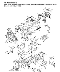 Chassis And Enclosures Diagram and Parts List for CTH210XP (HECTH210KD)(2004-06) Husqvarna Lawn Tractor