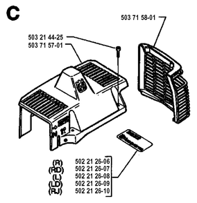 Cylinder Cover Diagram and Parts List for 225RD 19942300001 - 19951000000 Husqvarna Trimmer