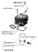 Page H Diagram and Parts List for 61 1997-01 Husqvarna Chainsaw