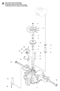 Gear Housing Diagram and Parts List for R15-V2AWD (965200901)(2008-01) Husqvarna Lawn Tractor