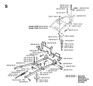Frame Diagram and Parts List for PF21 (965097001)(2007-03) Husqvarna Lawn Tractor