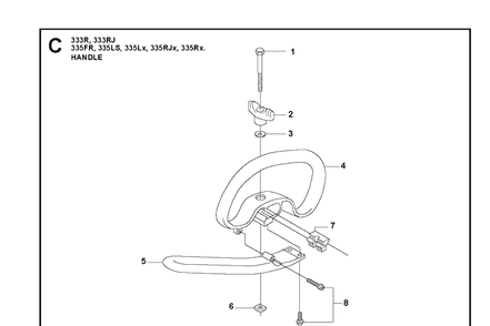 Handle 3 Diagram and Parts List for 335FR  Husqvarna Brush Cutter