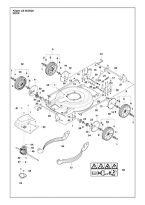 Chassis Diagram and Parts List for KLIPPOLB553SQE  Husqvarna Lawn Mower