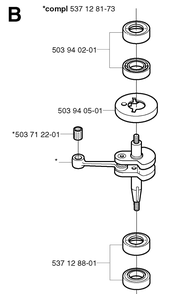 Crankshaft Diagram and Parts List for 326HS99 (X-SERIES)(20020100001-20030100000) Husqvarna Hedge Trimmer