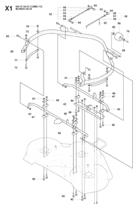 Mower Deck / Cutting Deck Diagram and Parts List for RIDER175AWD (965105001)(2008-06) Husqvarna Lawn Mower