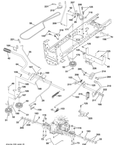 Drive Diagram and Parts List for 2246LS (96043006300)(2008-11) Husqvarna Lawn Mower