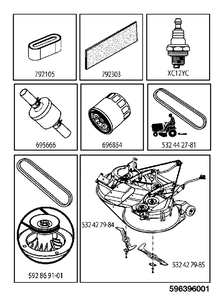 Frequently Used Parts Diagram and Parts List for TC239T (96051018200)(2018-10) Husqvarna Lawn Tractor