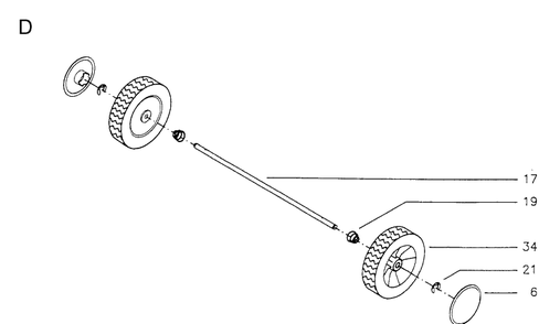 Wheels And Tires Diagram and Parts List for MASTER46  Husqvarna Lawn Mower
