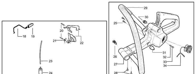 Fuel Tank / Handle Diagram and Parts List for 136LE 2001-06 Husqvarna Chainsaw