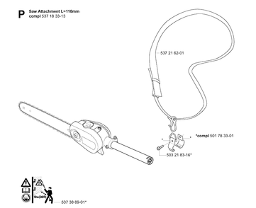 Attachments 2 Diagram and Parts List for 326P 20042300001-20062700000 Husqvarna Pole Saw