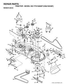 Mower Deck / Cutting Deck Diagram and Parts List for YTH1848XP (HAU18H48F)(2004-01) Husqvarna Lawn Tractor