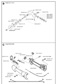 Throttle Controls Diagram and Parts List for 326EX 20020500001-20144799999 Husqvarna Edger