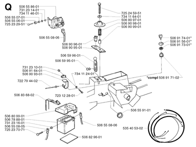 Electrical Diagram and Parts List for R13BIO 2002-02 Husqvarna Lawn Tractor